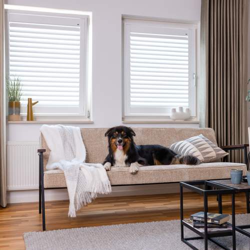 Luxaflex® shutters wit voor draaikiepraam