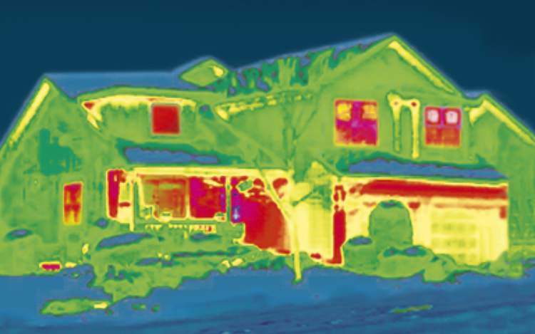 Warmtelekkage bij een huis